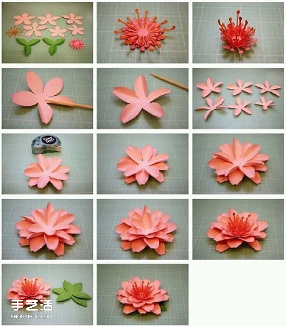 [ 剪纸教程 ] 8种美丽纸花的制作过程 立体纸花的做法