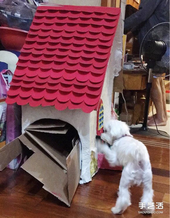 狗屋的制作方法带图片废纸箱做狗窝的做法