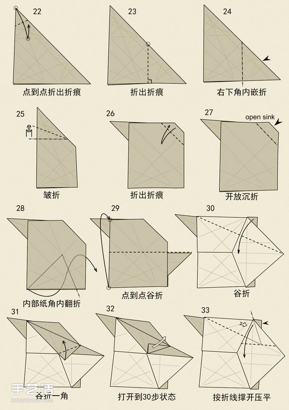 十二生肖牛的折法图解 手工折纸生肖牛步骤图