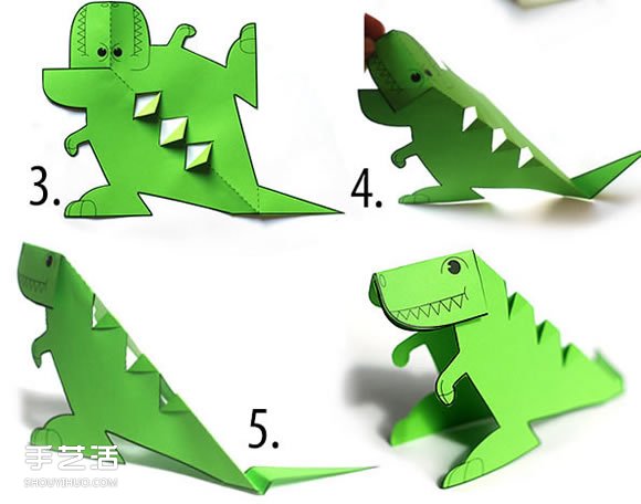 【 幼儿园 】幼儿园手工剪纸恐龙 立体恐龙剪纸的制作