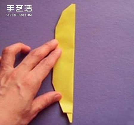 简单香蕉的折法图解 幼儿园香蕉折纸教程 www.shouyihuo.com