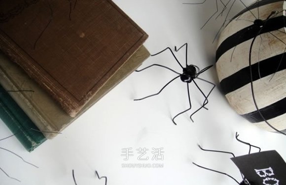 万圣节蜘蛛便签夹diy铁丝手工制作可爱小蜘蛛