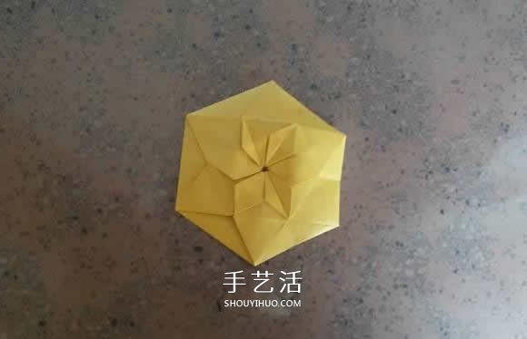 漂亮纸花的折法手工折纸六角星花的步骤图解