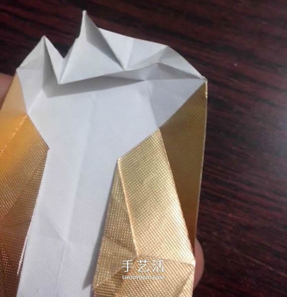 烟盒纸废物利用手工折纸立体猫头鹰图解步骤