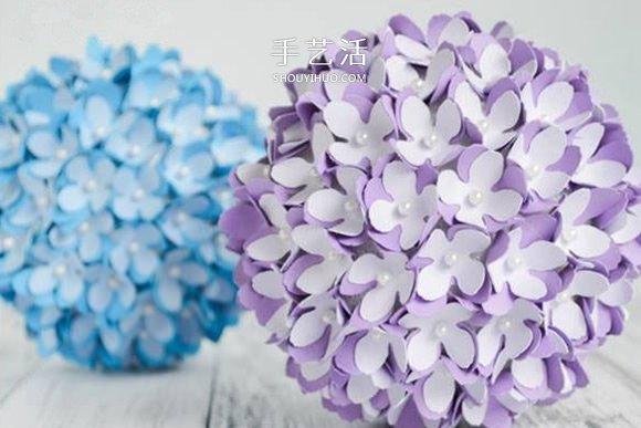 > 手工折纸绣球的制作方法-手工折纸绣球制作方法图解 漂亮的绣球花