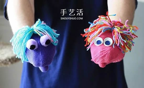 手套袜子改造手偶自制布玩具可以这么简单