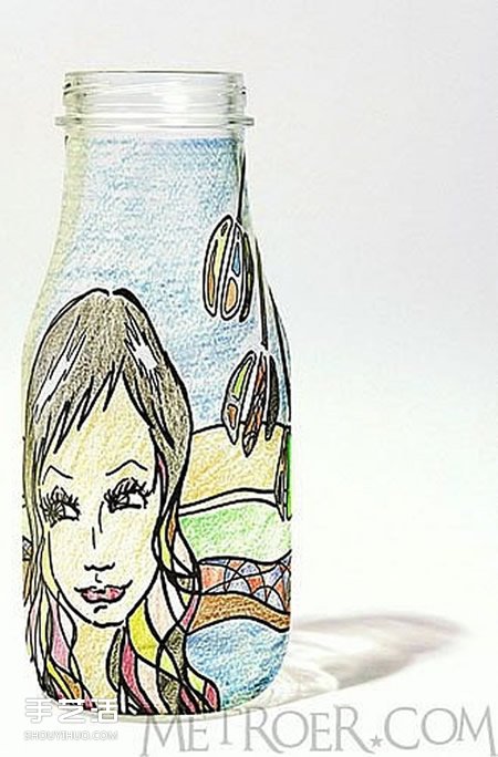 饮料瓶做幼儿手工-手工饮料瓶画画作品欣赏