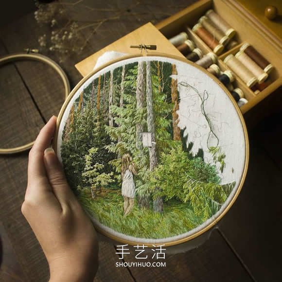 刺绣艺术家用针线“画”出富有表现力的风景 -  www.shouyihuo.com