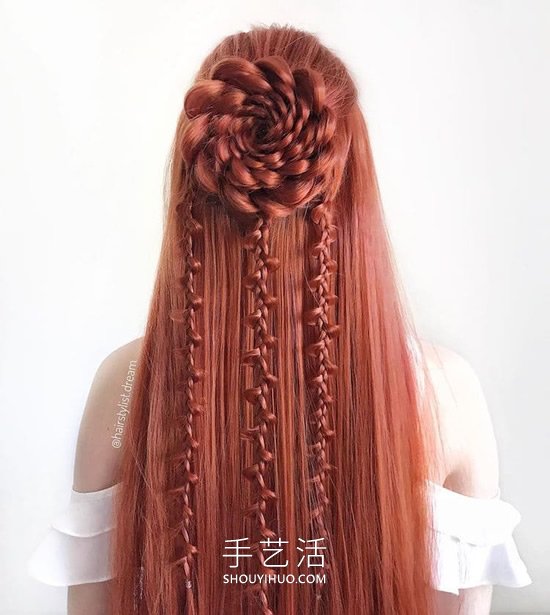 德国少女DIY惊人的发型，就像复杂的钩针图案 -  www.shouyihuo.com